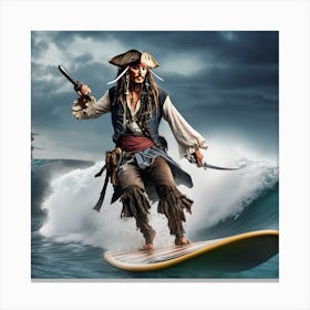 Pirates Of The Caribbean Surfboard Canvas Print