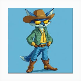 Creatai 24830 A Cartoon Style Anthropomorphic Blue Fox Standi 708fb5d1 9c06 49d9 Be98 A6dfe86363e9 2 Canvas Print