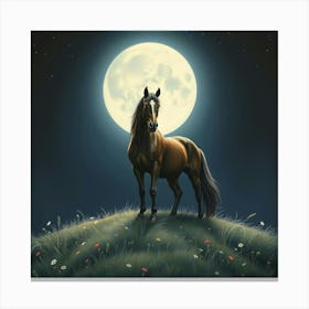 Full Moon Horse 1 Canvas Print