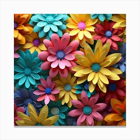 Colorful Paper Flowers Background Canvas Print