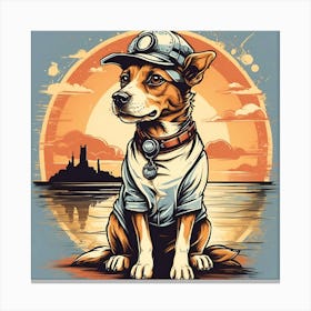 Dog In Hat Canvas Print