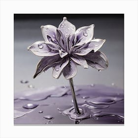 Water Droplet Flower Canvas Print