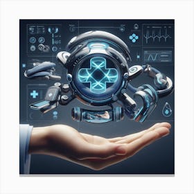 Futuristic Medical Hand Canvas Print