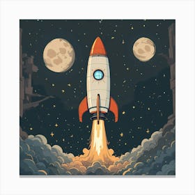 Space Rocket Launch Canvas Print