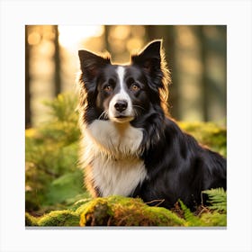 Border Collie Dog In The Forest 1 Canvas Print