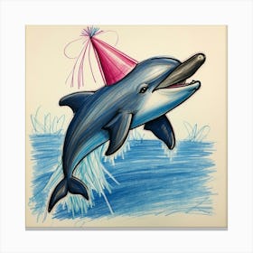 Dolphin Birthday Party Canvas Print