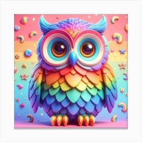 Rainbow Owl 2 Canvas Print