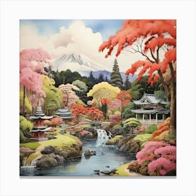 Kairouan Gardens Japan Painting 2 Art Print 1 (1) Canvas Print