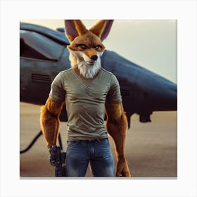 Air force t shirt jackal dog Canvas Print