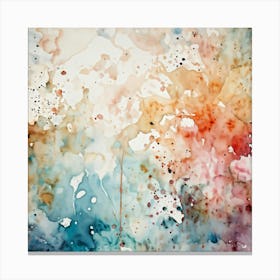 Artistic Grunge Pattern Stands Out In A Retro Watercolor Paint Stained Hues Merging And Contrasting (1) Canvas Print