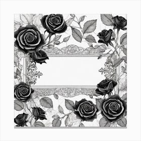 Black Roses Frame 4 Canvas Print