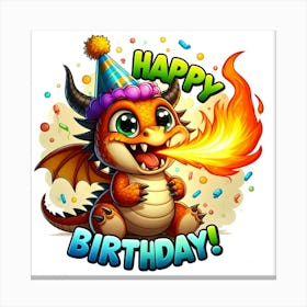 Happy Birthday Dragon 1 Canvas Print