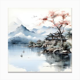 Japanese Landscape Painting Canvas Print