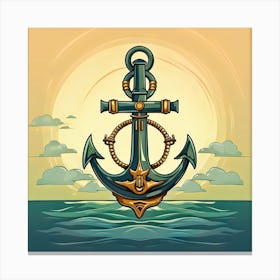 Anchor In The Sea 4 Canvas Print