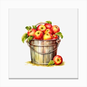 Apples In A Bucket Canvas Print