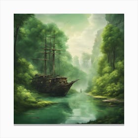 A pirate ship where you least expect it Canvas Print