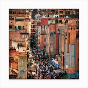 Street Scene In Marrakech Canvas Print