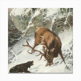 Stag And Dog 1 Canvas Print