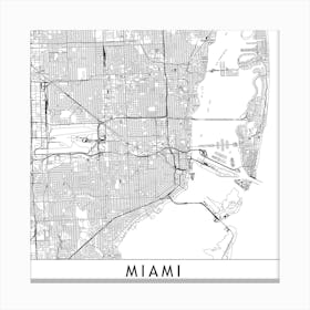 Miami Map Canvas Print