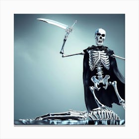 Skeleton With Sword 14 Canvas Print