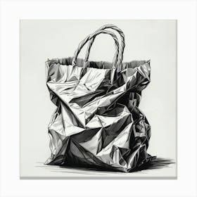 A Intricately Hand drawn Crumpled Bag Wall Art Decoration Canvas Print