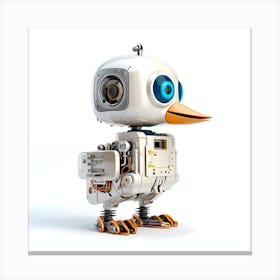 Robot Bird Isolated On White Canvas Print