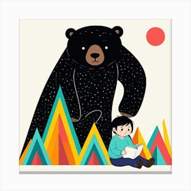 Bear And A Boy 13 Canvas Print