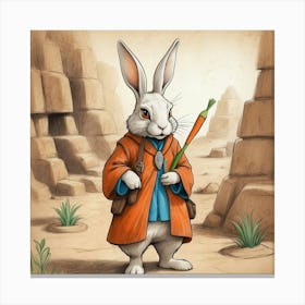 Rabbit In The Desert 2 Canvas Print