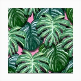 Painting Leaves Tropical Jungle Canvas Print