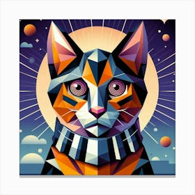 Tipsy Low Poly Cat Canvas Print