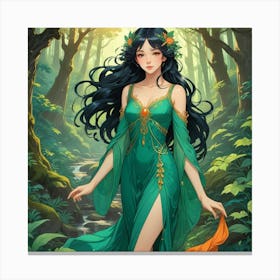 Fairy Girl In The Forest 3 Canvas Print