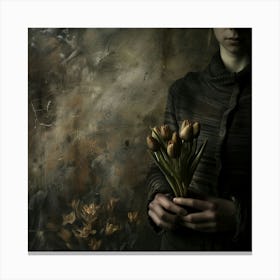 Tulips In Hands Canvas Print