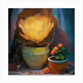 Flower And A Pot Canvas Print