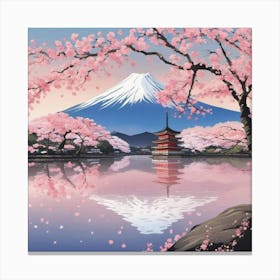 Cherry Blossoms In Fuji 3 Canvas Print
