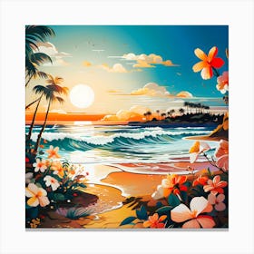 Sunset At The Beach Canvas Print