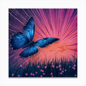 A Stunning And Vibrant Illustration Of A Butterfly Canvas Print