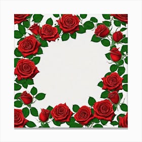 Red Roses Frame 4 Canvas Print