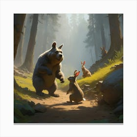 Bears In The Woods 3 Canvas Print