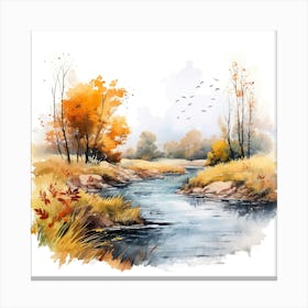 Watercolor Autumn Landscape 69 Canvas Print