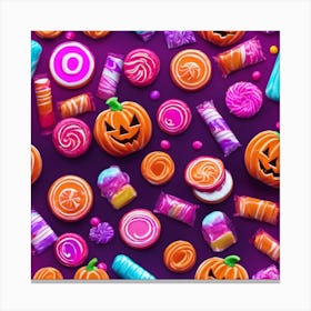 Halloween Candy Seamless Pattern 4 Canvas Print