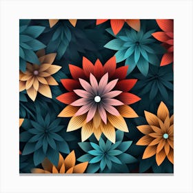Abstract Floral Seamless Pattern Canvas Print