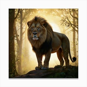 Lion In The Forest 6 Canvas Print