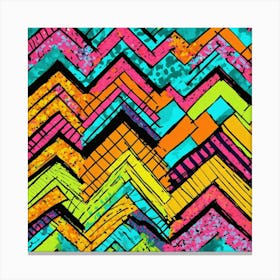 Chevron + Daisy+ Poppy+ Marigolds + Neon Plaids Pa (1) Canvas Print