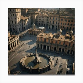 Dark And Moody Piazza Navona Canvas Print