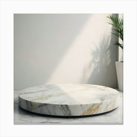 Round Marble Coffee Table 9 Canvas Print