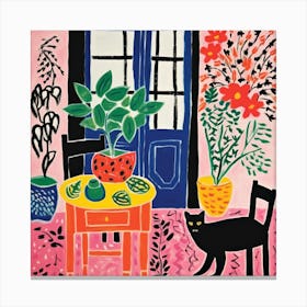Cat In The Living Room 5 Canvas Print