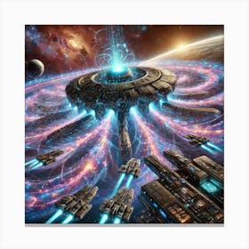 Harmonic Rift Generator Scifi Scene Canvas Print