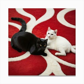 Two Cats On A Rug Canvas Print