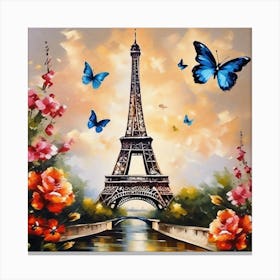 Paris With Butterflies 92 Canvas Print