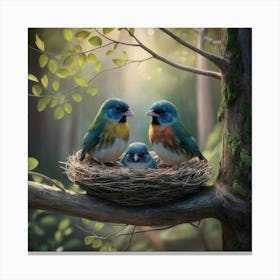 Birds In The Nest Canvas Print